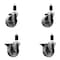 Service Caster 4'' Semi Steel Wheel Swivel 1-3/8'' Expanding Stem Caster Set 2 Brakes, 4PK SCC-EX20S414-SSS-2-PLB-2-138 - alternate 1